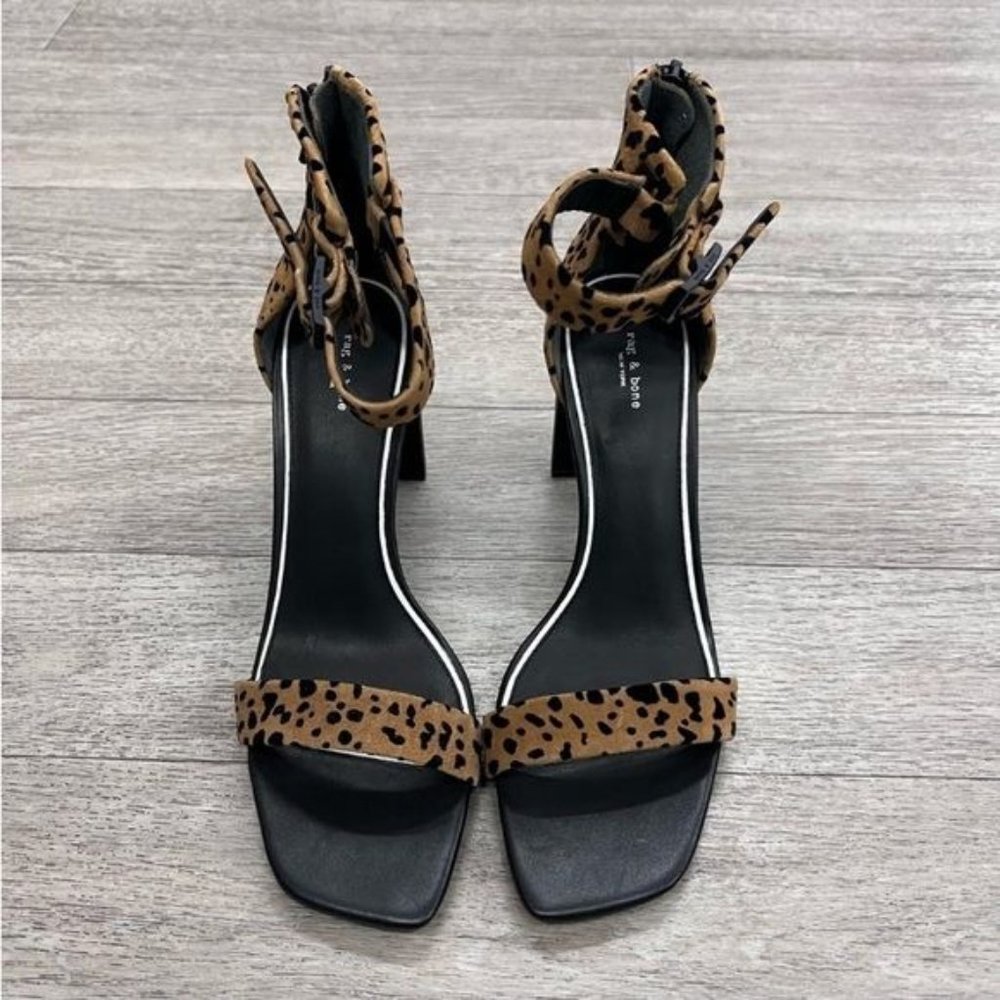 rag & bone ellis sandal suede open toe cheetah 7.5